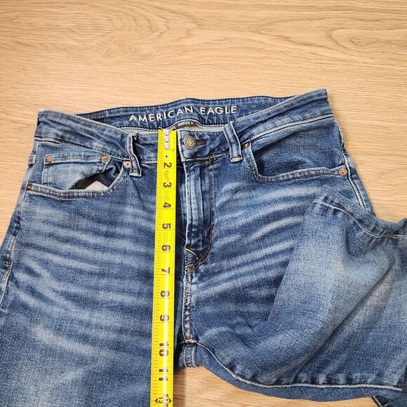 American Eagle Jeans Mens 31x32 Blue Athletic Skinny Distressed Medium Wash - Picture 7 of 13